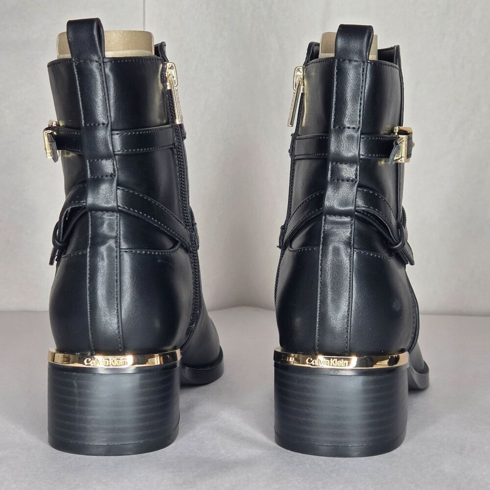 NWT Calvin Klein Women's Jasen Block Heel Black Booties - Picture 5 of 9